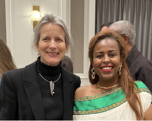 Beverly Hill, founder of Gendap.org and Meaza Mohammed, right, US State Dept. International Women of Courage Award Recipient